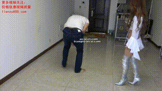 银色长靴花样虐裆